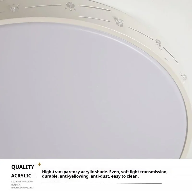 50cm 72W Tri-Color Light Modern LED Ceiling Light Round Flush Mount Lamp for Living Room Bedroom