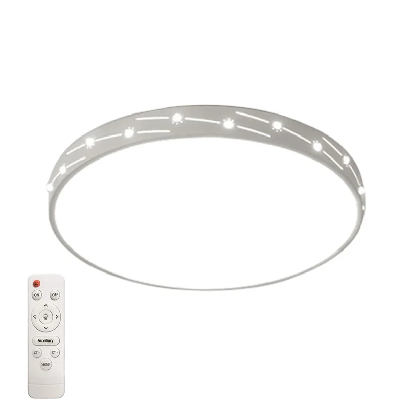 50cm 72W Stepless Dimmable Round LED Ceiling Light with Remote Modern Flush Mount Lamp for Living Room Bedroom