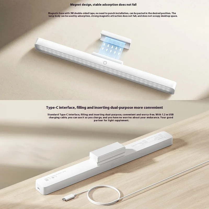 XIAOMI MIJIA Magnetyczna Lampa Czytelnicza 4000K Ra90 Wysoki CRI 170lm Ochrona Przed Promieniowaniem Niebieskim Ochrona Oczu Lampa Studencka