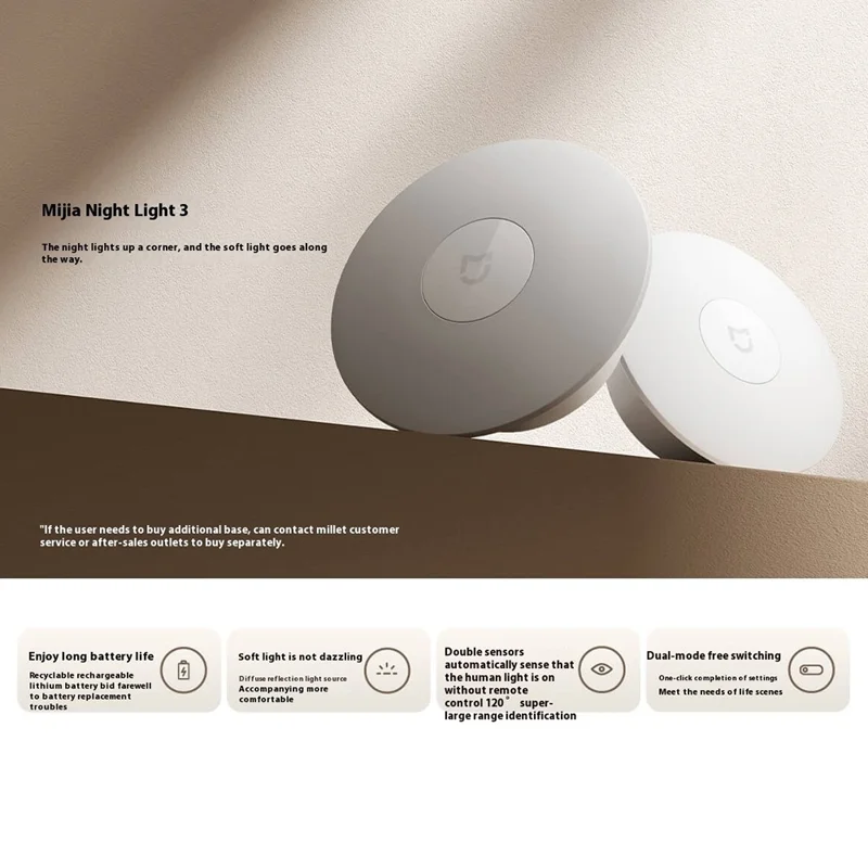 XIAOMI MIJIA Natlampe med vid vinkelsensor 2700K varm hvid lampe med magnetisk fod