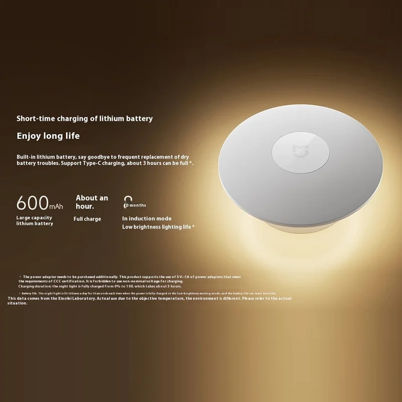 XIAOMI MIJIA Natlampe med vid vinkelsensor 2700K varm hvid lampe med magnetisk fod