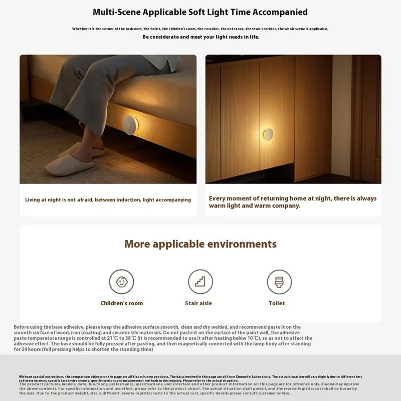 XIAOMI MIJIA Natlampe med vid vinkelsensor 2700K varm hvid lampe med magnetisk fod