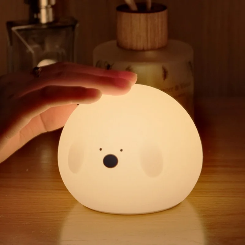 Bopo Silicone 2-Speed Timer Night Light Simple Animal Touch-Sensitive Control Lamp USB-C Rechargeable