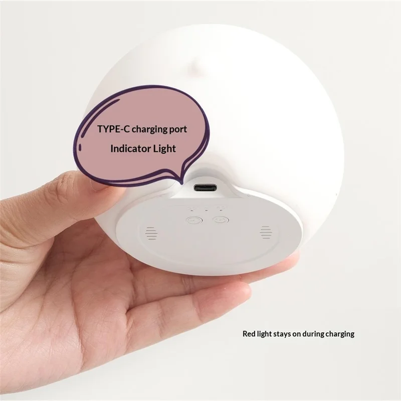 Bopo Silicone 2-Speed Timer Night Light Simple Animal Touch-Sensitive Control Lamp USB-C Rechargeable