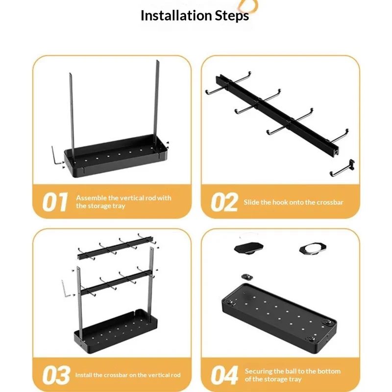 Présentoir à tasses 16 crochets en fer, support de rangement pour tasses à café pour comptoir