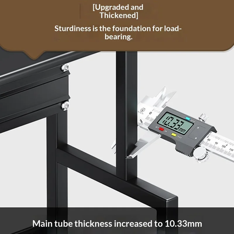 Carbon Steel 40cm Kitchen Storage Rack 2 Layer Seasoning Organizer Countertop Knife Shelf with Hook