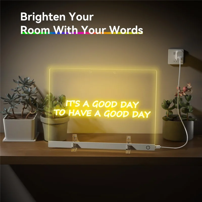 30 x 20cm Acrylic LED Writing Board Touch Control DIY Drawing Illuminated Message Board Children Gift