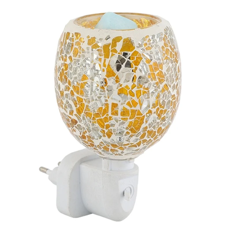 Mosaic Mirror Surface Aroma Lamp Electric Wax Melter Fragrance Diffuser Night Light, EU Plug - Style 1
