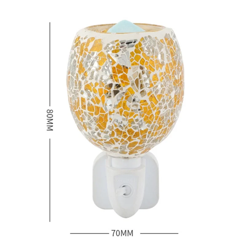 Mosaic Mirror Surface Aroma Lamp Electric Wax Melter Fragrance Diffuser Night Light, EU Plug - Style 1