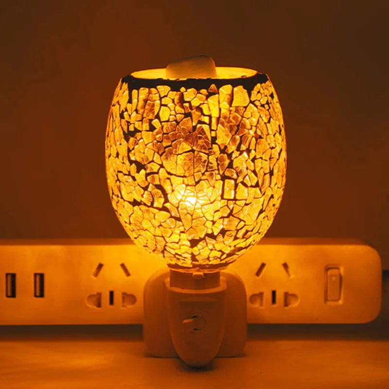 Mosaic Mirror Surface Aroma Lamp Electric Wax Melter Fragrance Diffuser Night Light, EU Plug - Style 1