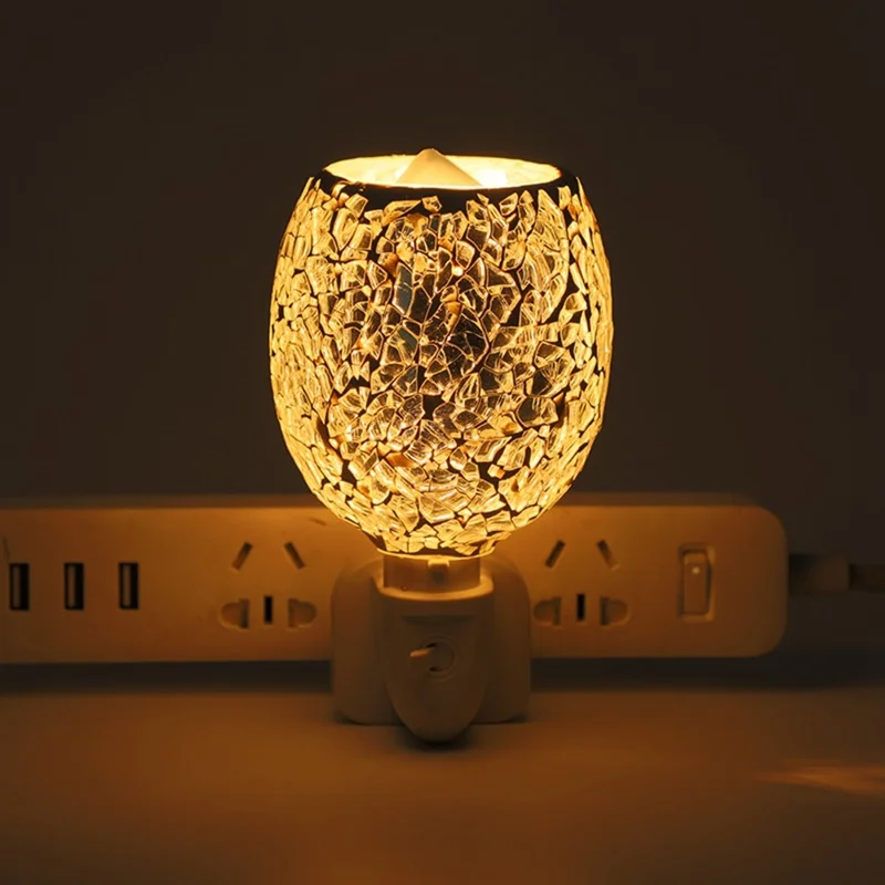 Mosaic Mirror Surface Aroma Lamp Electric Wax Melter Fragrance Diffuser Night Light, EU Plug - Style 1