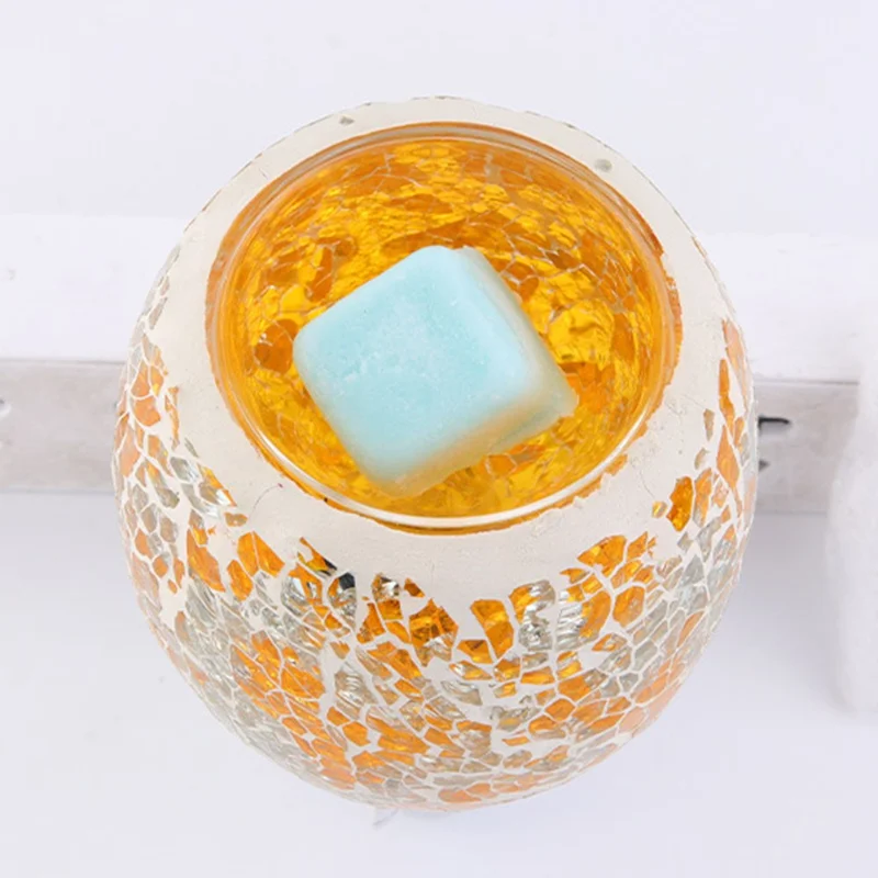 Mosaic Mirror Surface Aroma Lamp Electric Wax Melter Fragrance Diffuser Night Light, EU Plug - Style 1