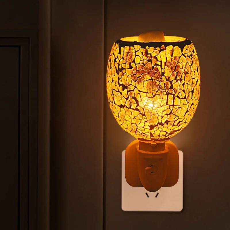 Mosaic Mirror Surface Aroma Lamp Electric Wax Melter Fragrance Diffuser Night Light, EU Plug - Style 1