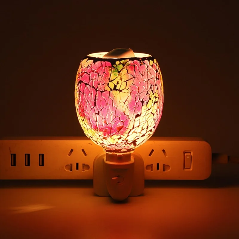 Mosaic Mirror Surface Aroma Lamp Electric Wax Melter Fragrance Diffuser Night Light, EU Plug - Style 1