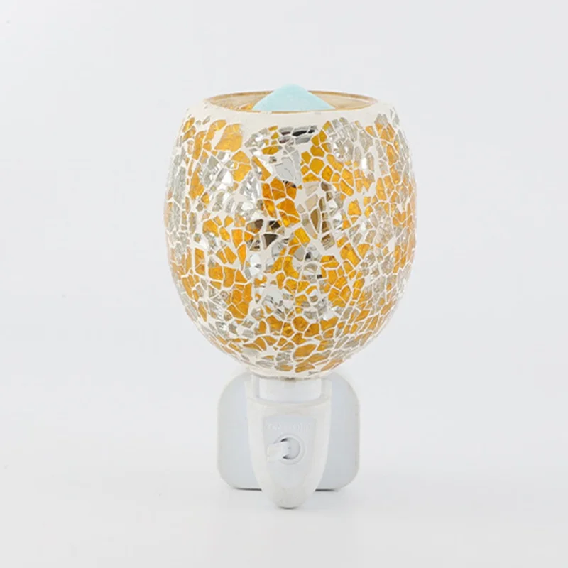 Mosaic Mirror Surface Aroma Lamp Electric Wax Melter Fragrance Diffuser Night Light, EU Plug - Style 1