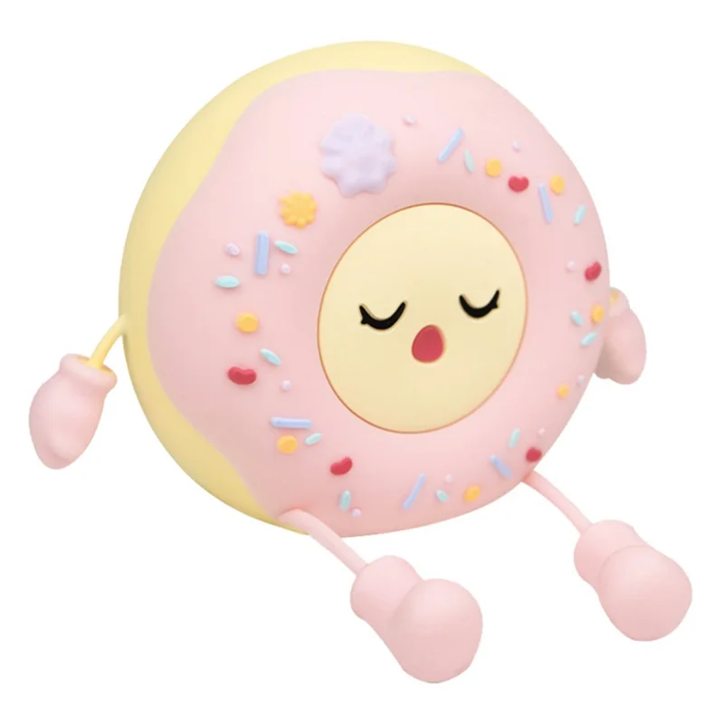 Cartoon Donut Shape Night Light Cute Bedside Lamp Nursery Feeding Light Birthday Gift - Pink