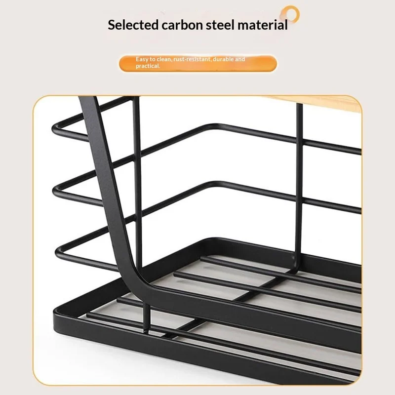 2 шт. / комплект, стопка органайзеров для кухонной стойки, диспенсер для мусорных пакетов с бамбуковой крышкой, настенный контейнер для фруктов и овощей