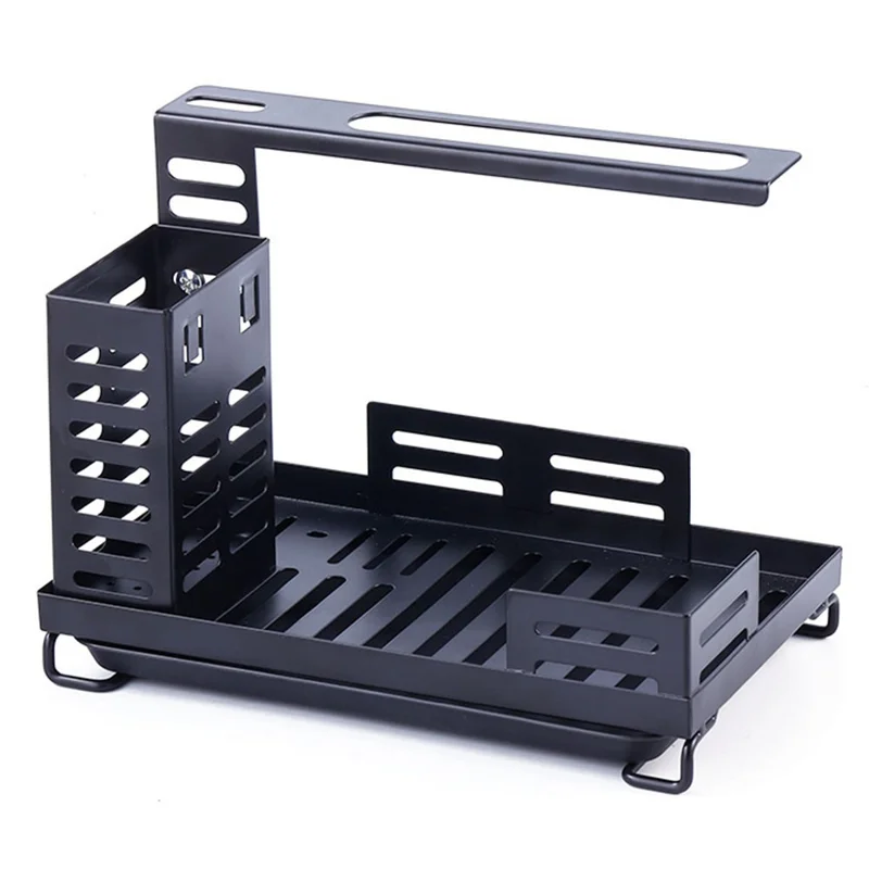 Sink Caddy Organizer for Kitchen Soap Dispenser Holder No Drilling Wall Mounted Sponge Drain Rack