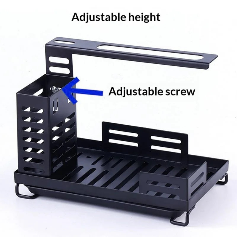 Sink Caddy Organizer for Kitchen Soap Dispenser Holder No Drilling Wall Mounted Sponge Drain Rack