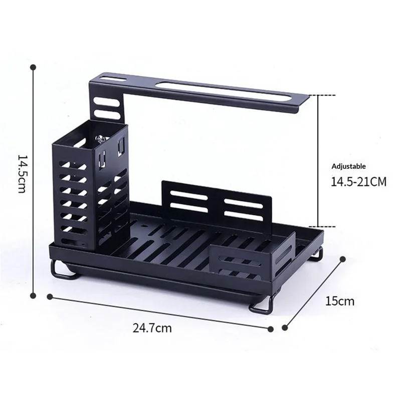 Sink Caddy Organizer for Kitchen Soap Dispenser Holder No Drilling Wall Mounted Sponge Drain Rack