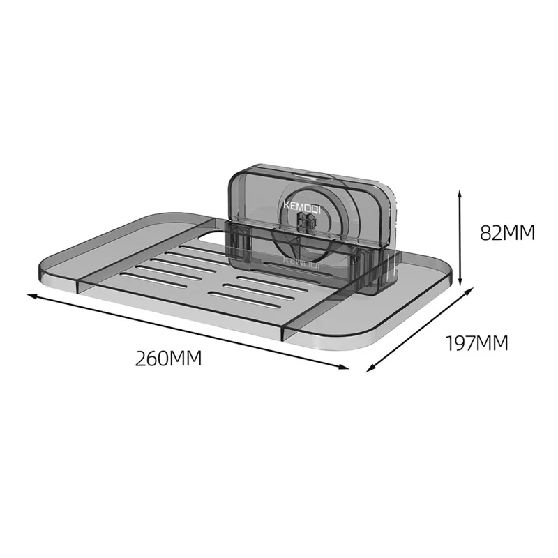 KEMOQI Suction Cup Router Storage Rack Wall-Mounted Organizer Bracket Stable Router Shelf For Home - Grey