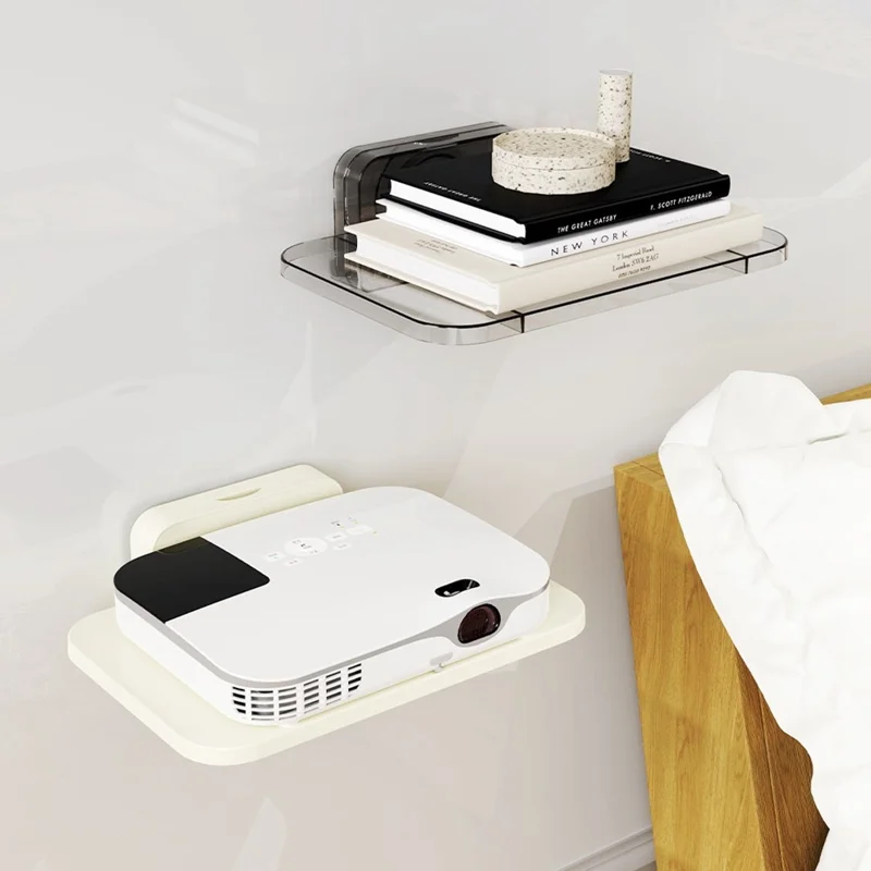 KEMOQI Suction Cup Router Storage Rack Wall-Mounted Organizer Bracket Stable Router Shelf For Home - Grey