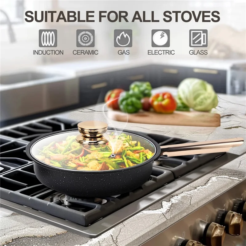 4Pcs / Set Non Stick Maifanite Stone Coating Cookware Set with Frying Pan Milk Pot and Soup Pot (BPA Free, No FDA)