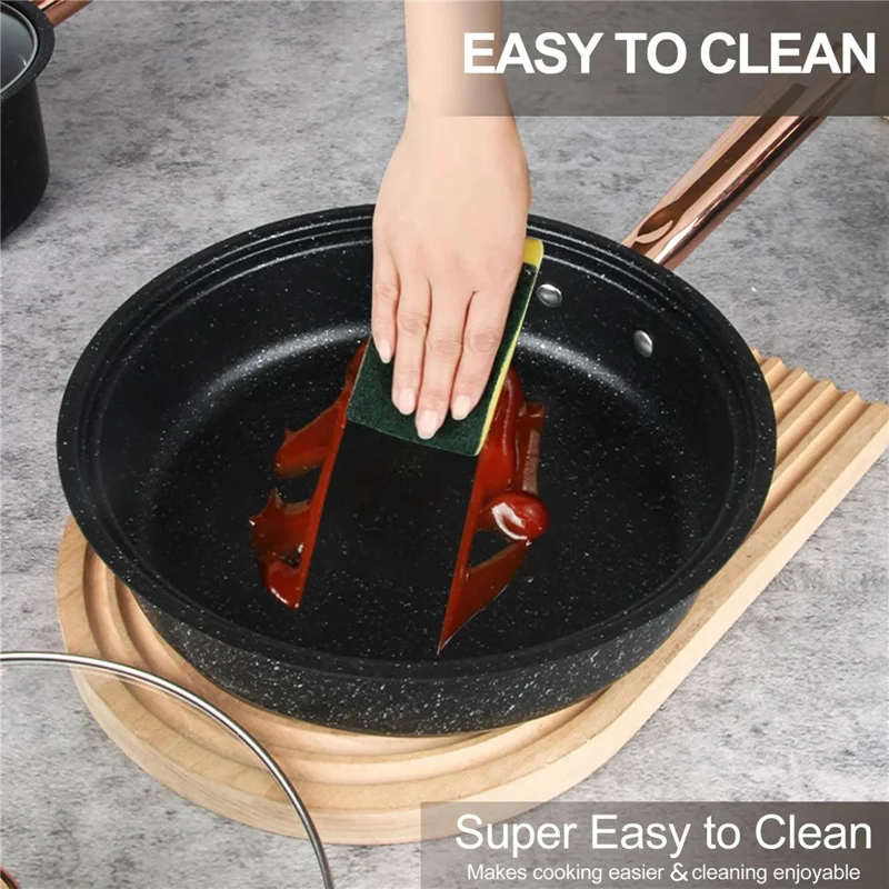 4Pcs / Set Non Stick Maifanite Stone Coating Cookware Set with Frying Pan Milk Pot and Soup Pot (BPA Free, No FDA)