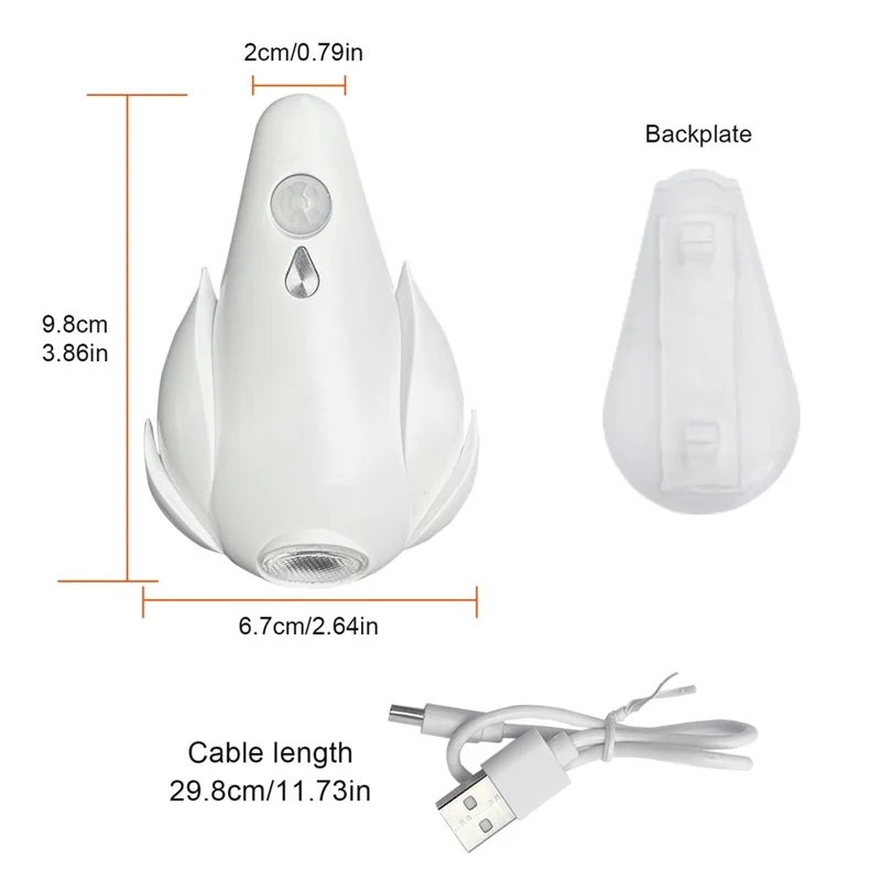 1Pc Smart Motion Sensor Toilet Light for Toilet Bowl / Hallway Rechargeable RGB LED Lamp - Orange