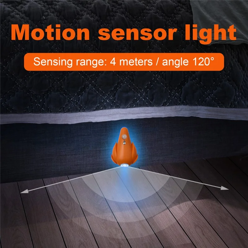 1Pc Smart Motion Sensor Toilet Light for Toilet Bowl / Hallway Rechargeable RGB LED Lamp - Orange