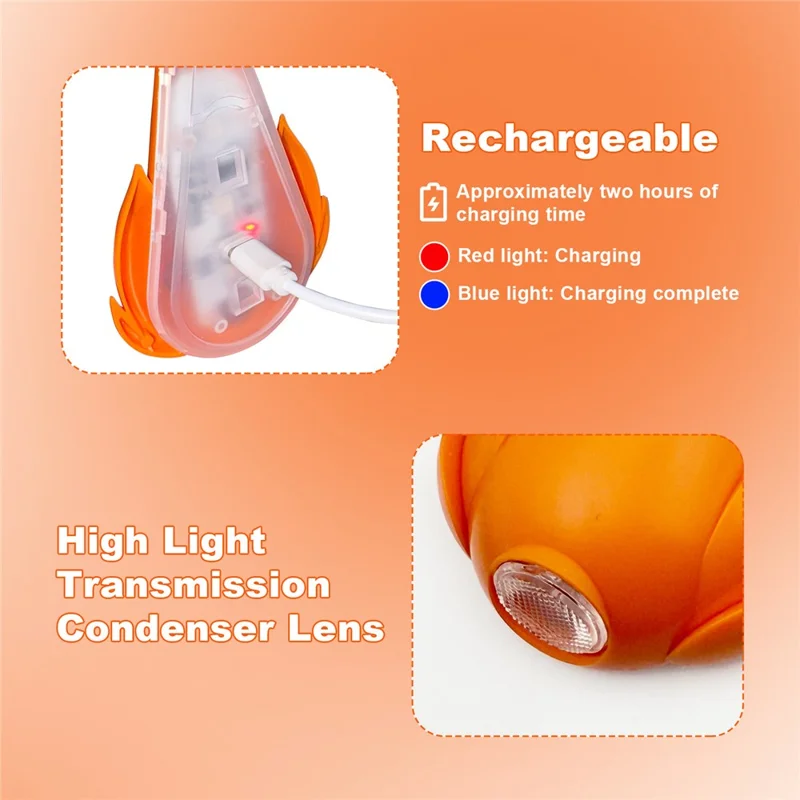 2Pcs Smart Motion Sensor Toilet Light for Toilet Bowl / Hallway Rechargeable RGB LED Lamp - Orange