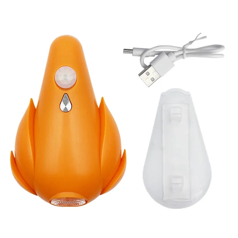 2Pcs Smart Motion Sensor Toilet Light for Toilet Bowl / Hallway Rechargeable RGB LED Lamp - Orange