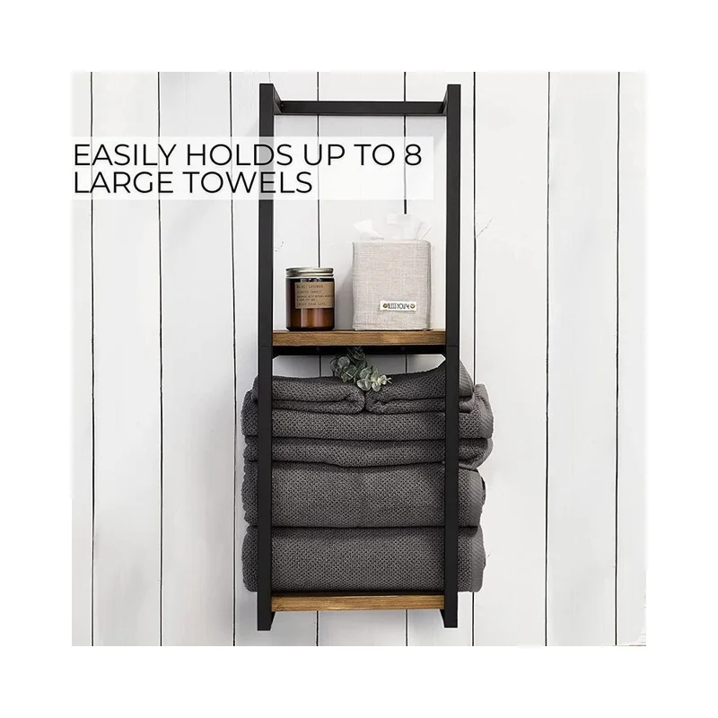 Toallero de Pared Organizador de Baño Barra de Toallas de Hierro Estante de Almacenamiento para Ducha para Artículos de Aseo / Toallas de Mano / Toallas de Baño