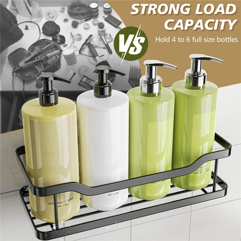 Ensemble de 2 étagères en acier inoxydable pour salle de bain, rangement mural, étagère avec drainage pour douche, organisateur