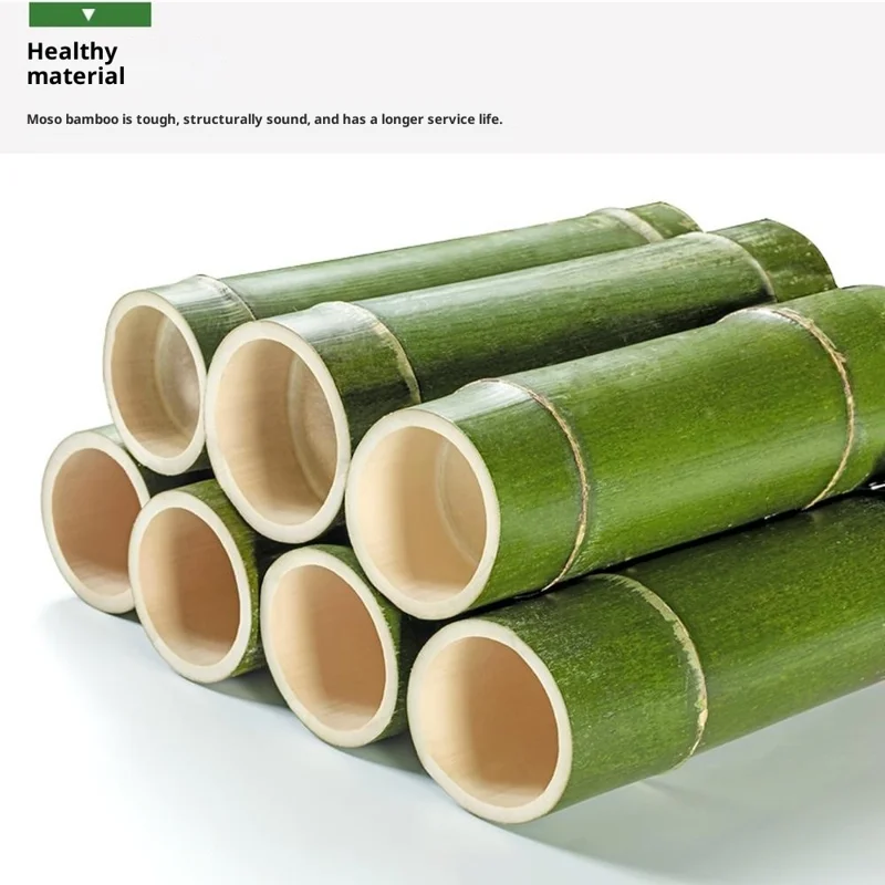 Bamboo 80cm Floor-Standing Coat Rack Strong Load-Bearing Capacity Trapezoidal Storage Shelf for Home - Natural