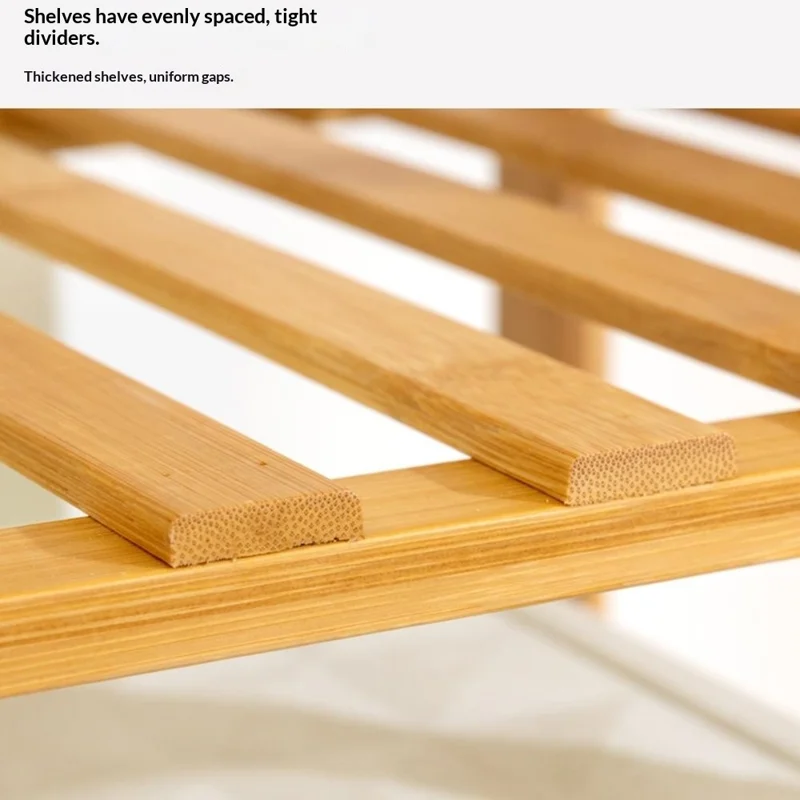 Bamboo 160cm Extended Floor-Standing Coat Rack Trapezoidal Large Capacity Storage Shelf for Home - Natural