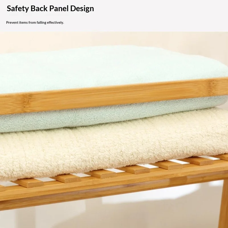 Bamboo 190cm Trapezoidal Floor-Standing Coat Rack Strong Load-Bearing Capacity Storage Shelf for Home - Natural