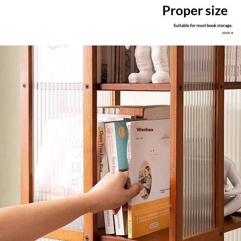 Bamboo 360° Rotating Floor-Standing Storage Rack High Capacity 5-Tier Integrated Bookshelf Space Saving for Home Living Room - Natural