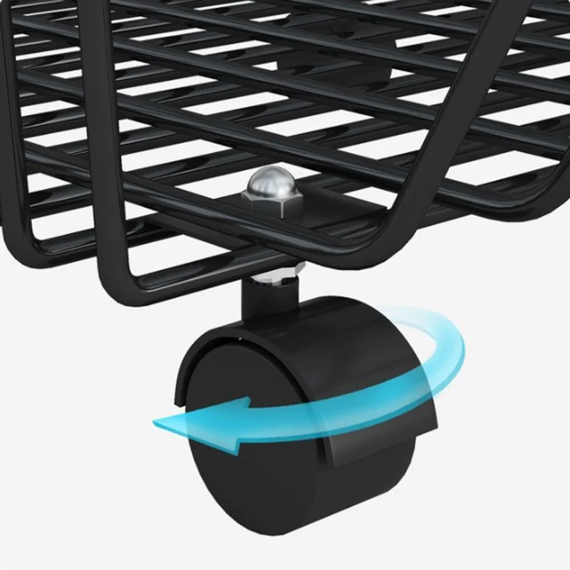 Rack de rangement de cuisine moyen, 3 niveaux, pour légumes et fruits, chariot roulant de grande capacité, étagère debout, panier