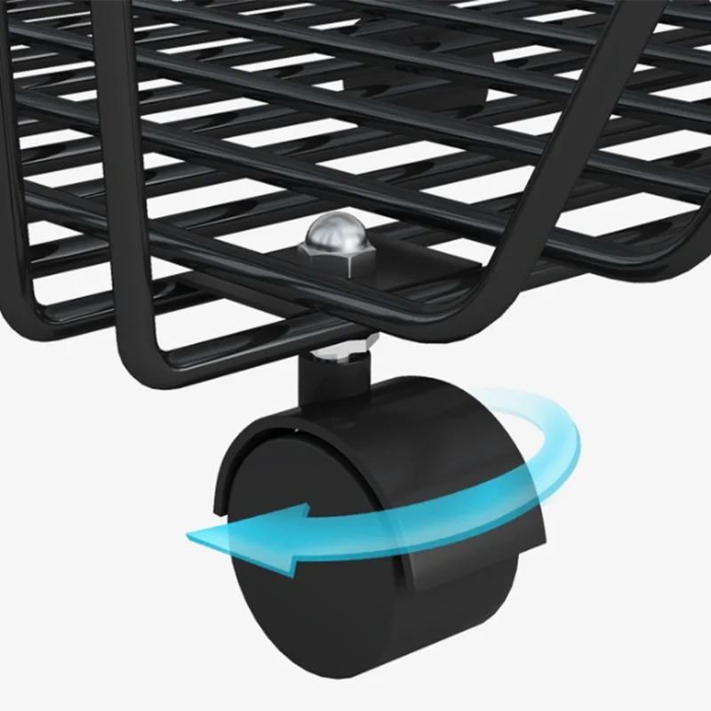 Kitchen Vegetable Storage Rack 4-Tier Rolling Cart Fruit Organizer Storage Holder Floor Standing Shelving