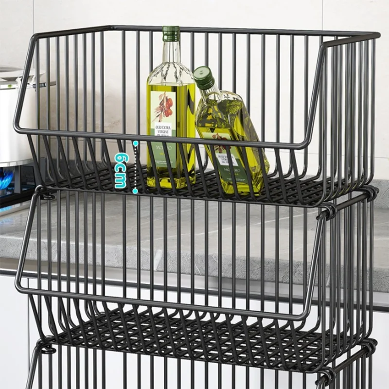Kitchen Vegetable Storage Rack 5-Tier Rolling Cart Fruit Organizer Storage Holder Floor Standing Shelving