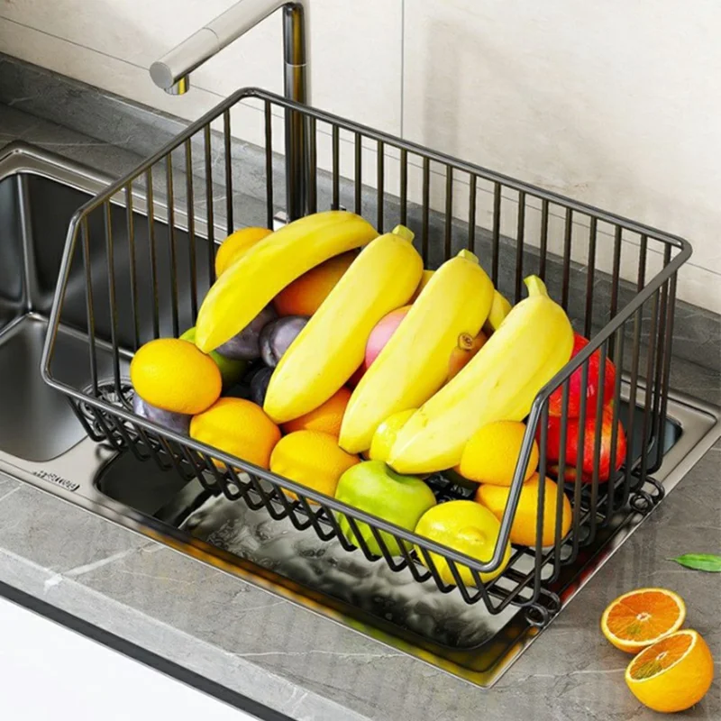 Grand chariot de rangement de cuisine à 5 niveaux pour légumes et fruits, chariot roulant de grande capacité, étagère debout - Noir