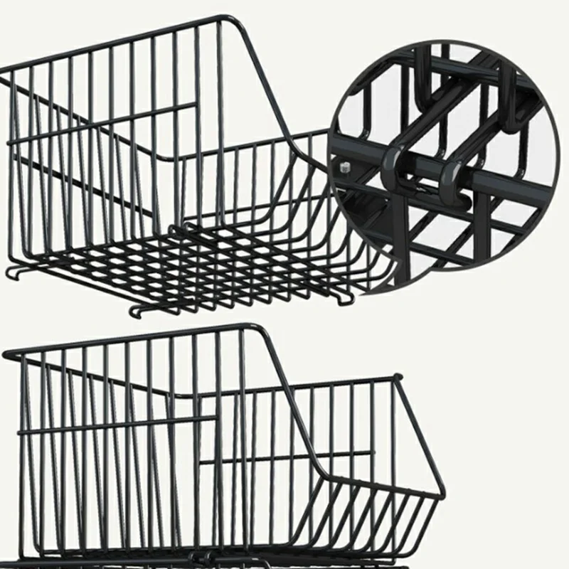 Grand chariot de rangement de cuisine à 5 niveaux pour légumes et fruits, chariot roulant de grande capacité, étagère debout - Noir