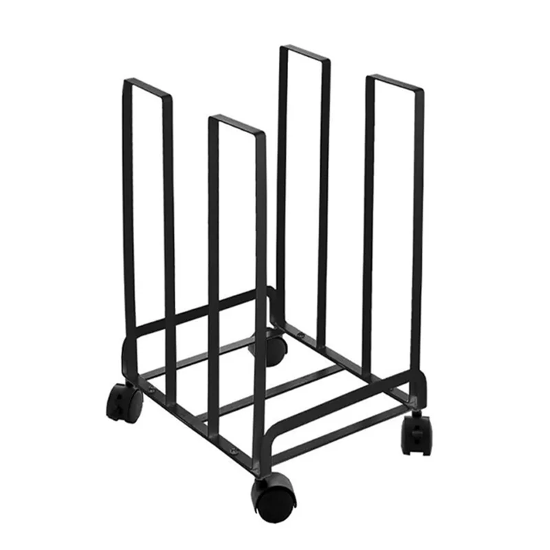 31×26×43.5cm Movable Cardboard Storage Rack 220 LBS Capacity Rolling Paper Box Organizer Shelf for Home Warehouse Garage - Black
