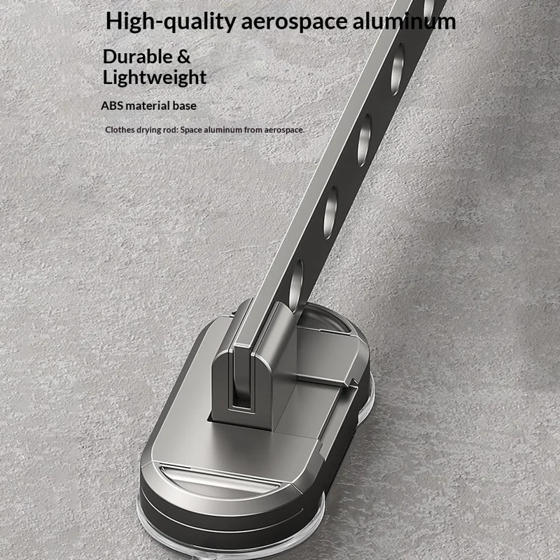 30cm Length 5-Hole Clothes Hanger Suction Cup Wall Mounted Foldable Drying Rack Indoor Laundry Organizer - Tarnish