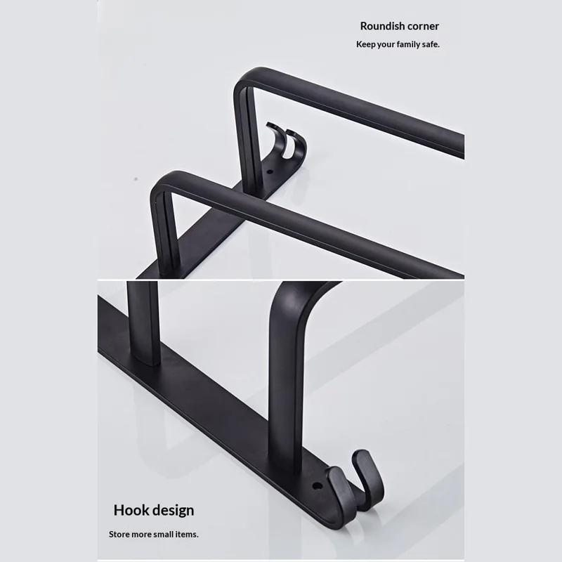 Space Aluminum Towel Bar 40cm Bathroom Wall Mounted Towel Rack, Single Bar