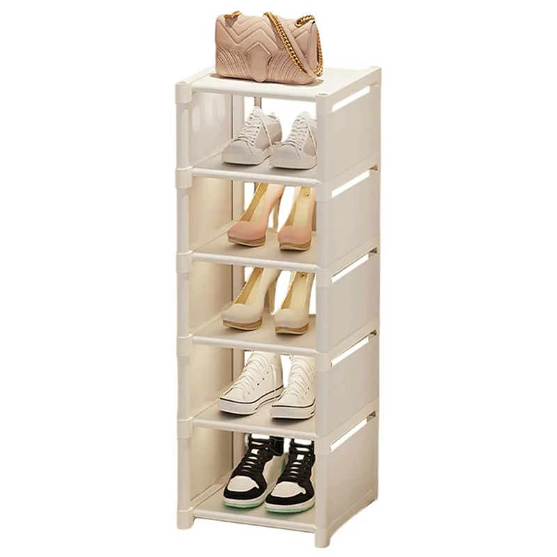 Prateleira para Sapatos de 6 Níveis, Organizador de Entrada com Poupança de Espaço, Prateleira de Armazenamento Empilhável para Corredor, Quarto ou Closet - Branco
