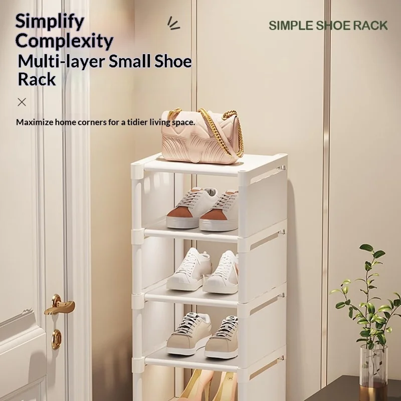 8-уровневая обувница, компактная вешалка для прихожей, стеллаж для хранения, стекаемая полка для коридора, спальни, шкафа - белый цвет