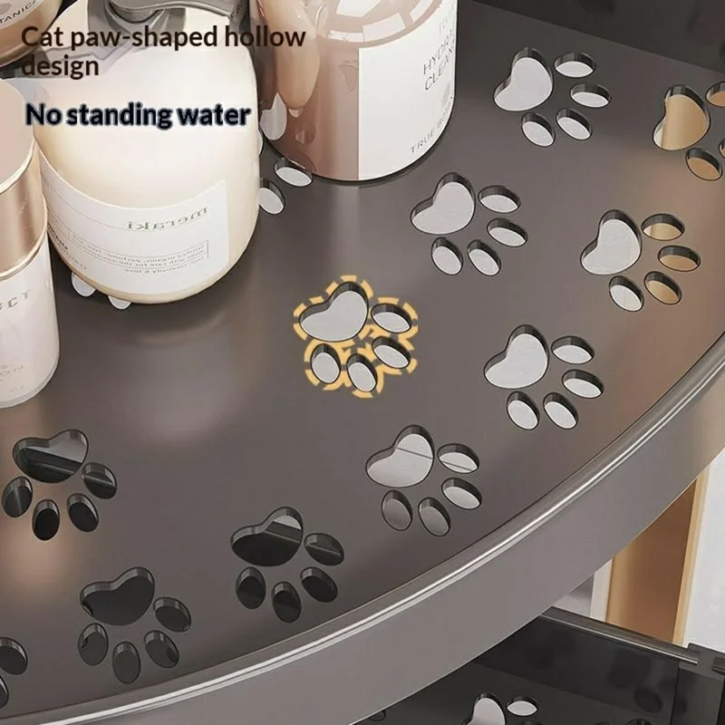 4-уровневая угловая полка для хранения, органайзер для ванной и кухни с колесиками, треугольная напольная стойка, экономия места - Черный