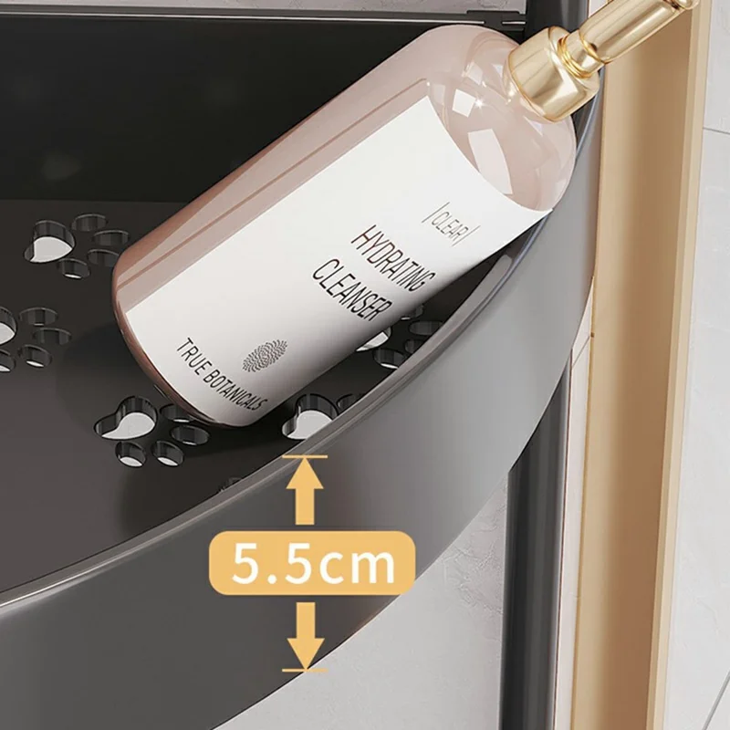 5-Tier Corner Storage Rack Bathroom Kitchen Organizer Shelf with Wheels Triangle Floor Stand Space Saving - White